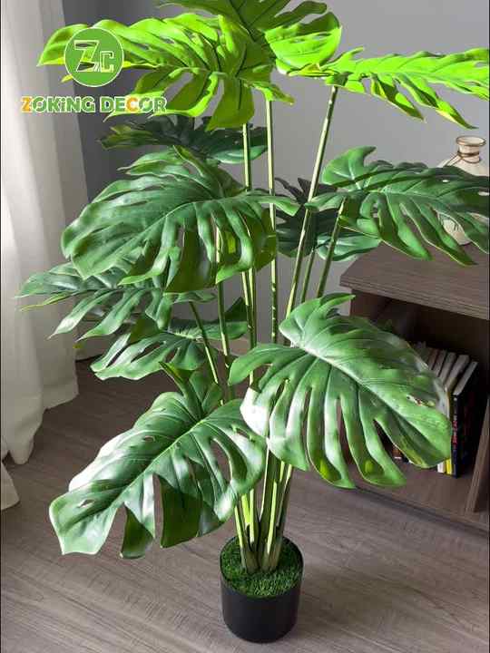 High Simulation Monstera Bonsai Potted Tree Artificial Plant for Home and  Gardening Decor