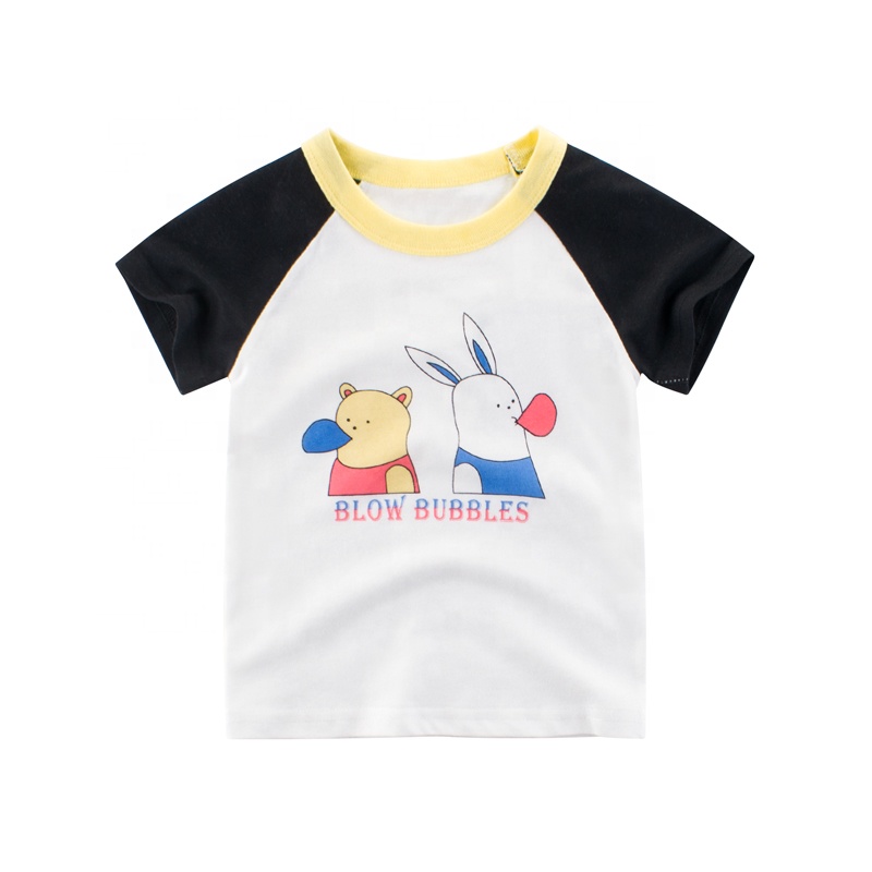 Детская футболка ChengXi, милая мультяшная Детская футболка с пузырьками, однотонная Милая Повседневная футболка с коротким рукавом для девочек