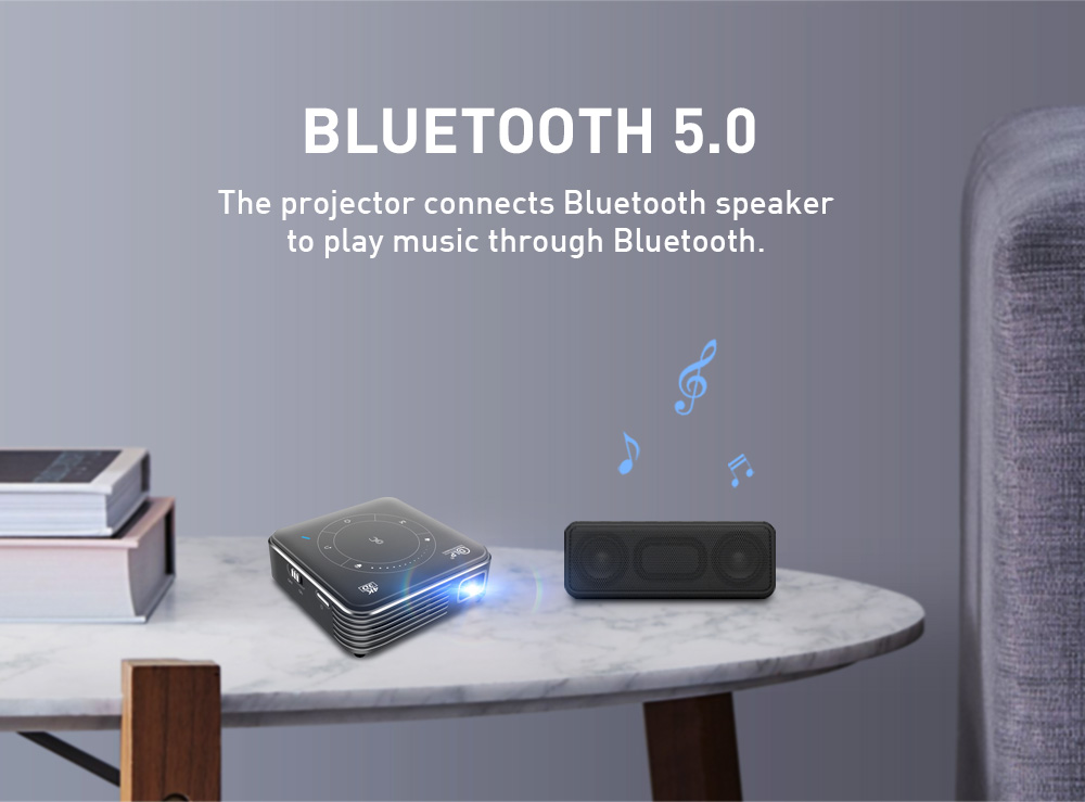 2022 Popular Portable 3D Mobile Phone DLP Projector 3D BT WIFI 4K Mini Projector for Home/Office