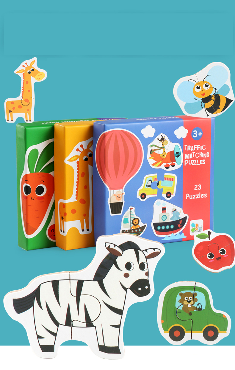 Factory Directly Selling Wooden Animals Fruits Jigsaw Puzzle Toys High Quality Children Preschool Educational Toys