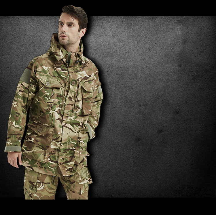 英国军事作战野战夹克m65风衣多地形图案迷彩陆军礼服mtp制服连帽衫s