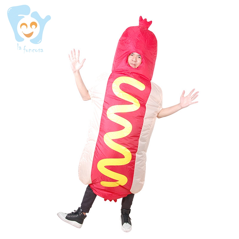 Hot Dog Hat Xl Fast Food Novelty Fancy Dress Adult Unisex Sausage Summer q