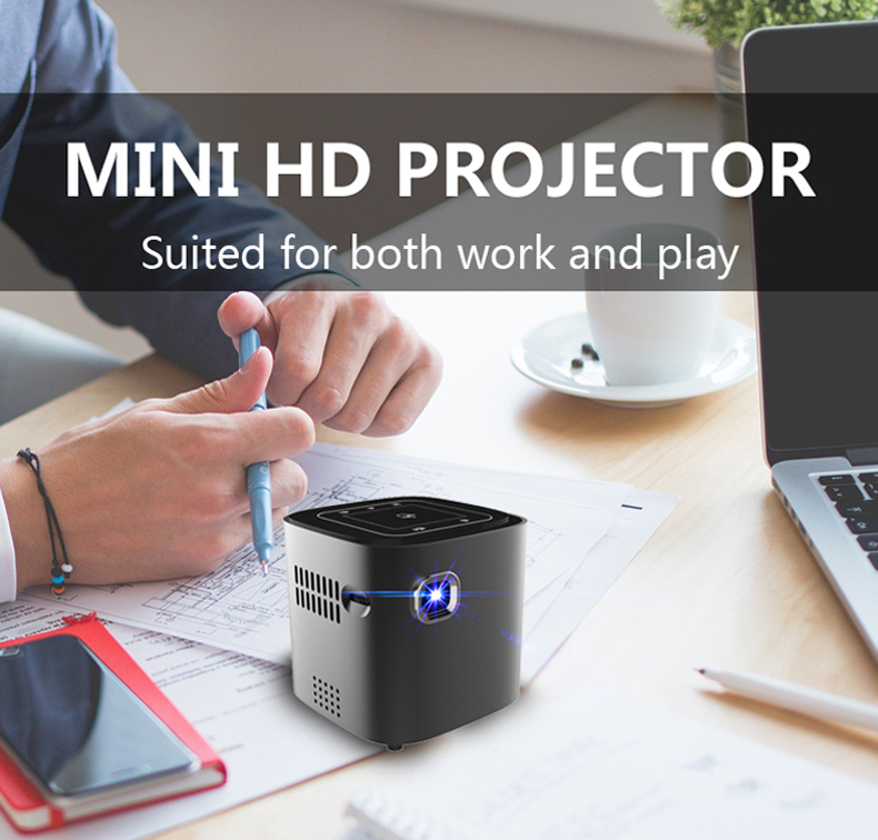 New arrival Mini Home Theater S12 for 1080P Android 7.1.2 1g16g Portable DLP Projector