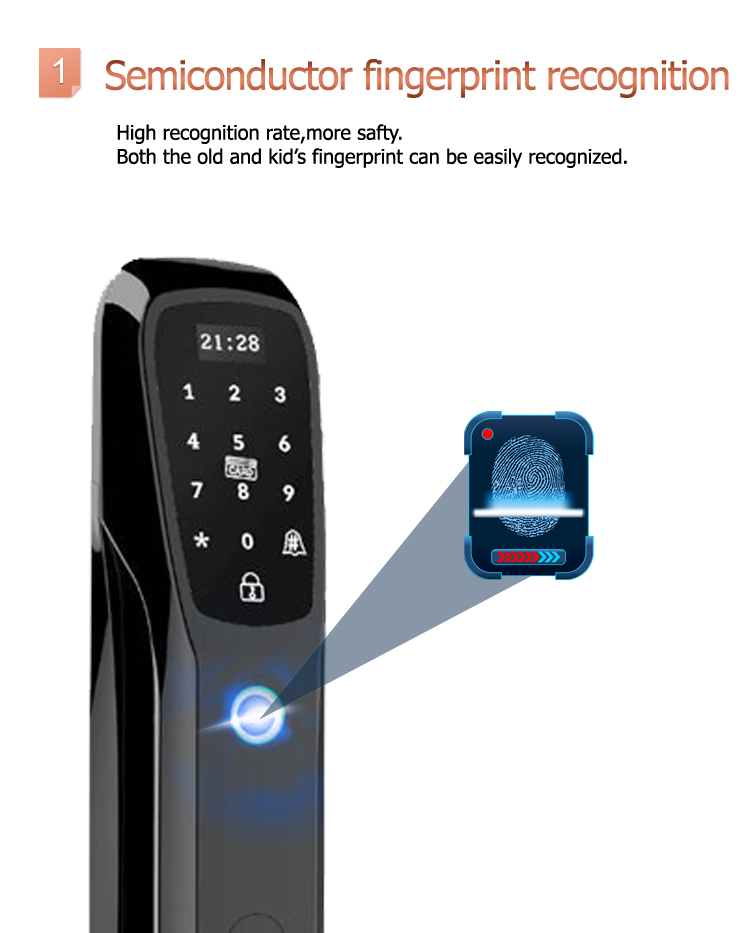 Fully automatic fingerprint door lock smart lock