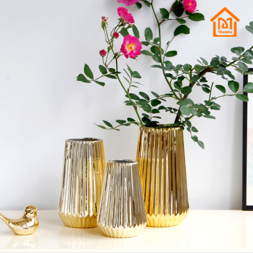 Современный декор гостиничные вазы для домашнего декора золотой цветочный горшок керамика посуда Свадебный декор ваза керамическая ваза