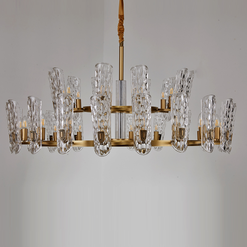 Copper Indoor Villa Fancy Design Pendant Hotel Artist Chandelier Crystal Lamp Modern Bar Luxury Living Room Interior Glass Light
