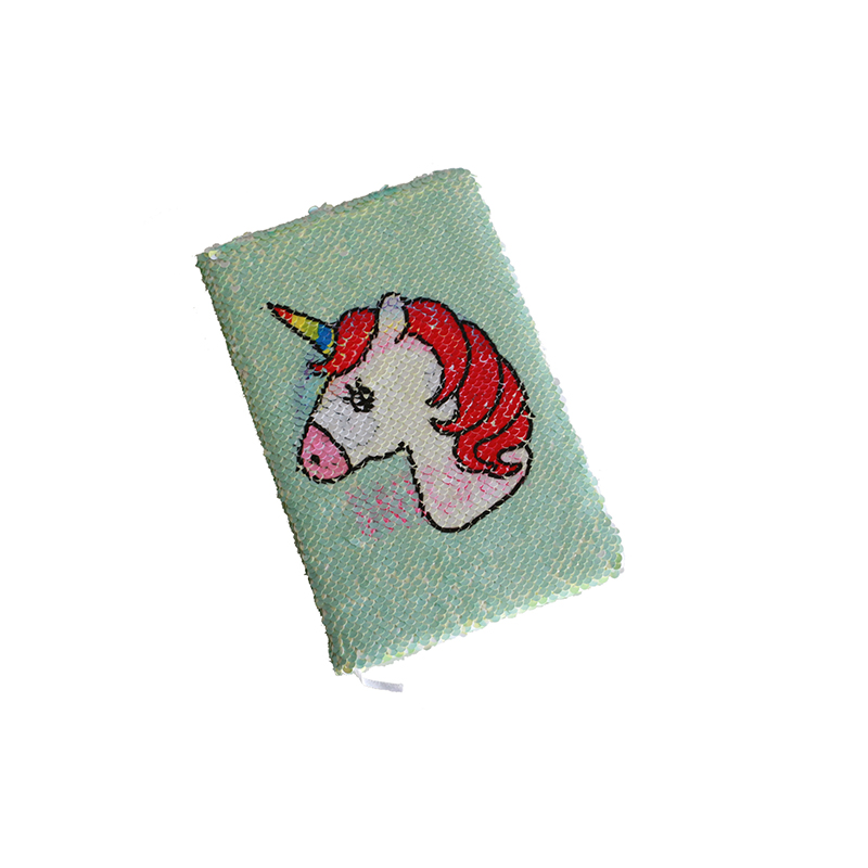 Factory Printing Eco Friendly A5 Waterproof Glitter Sequin Notebook Unicorn Notebook For Christmas Gift