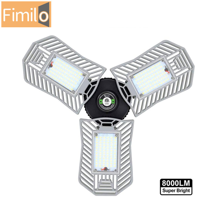Fimilo 80W 8000 Люмен гаражное освещение белый свет 3 панели деформируемые гаражные светильники
