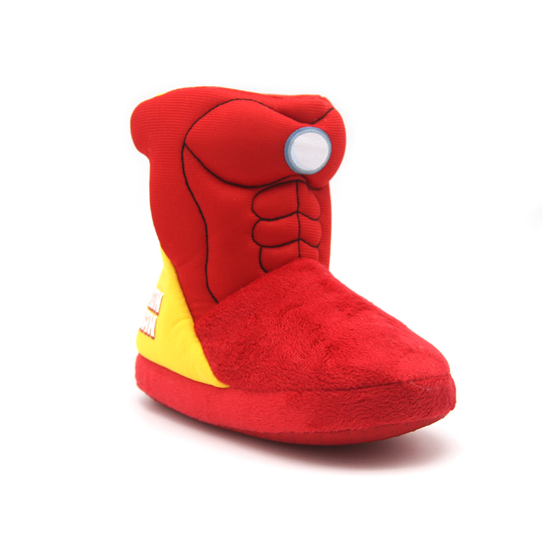 Домашние плюшевые зимние тапочки с рисунком для детей ясельного возраста; Милая теплая Домашняя обувь для детей; Для мальчиков