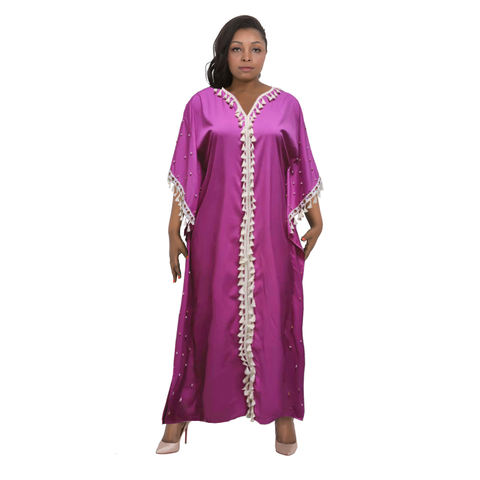 非洲服装纯色珠流苏蕾丝长袍加号女长袍卡夫坦