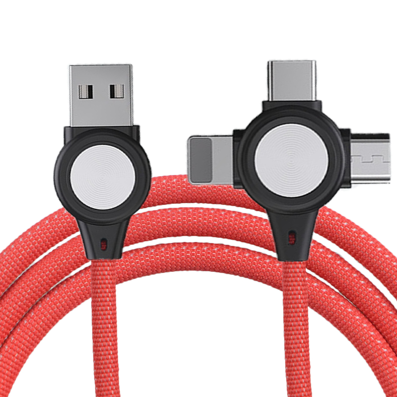 SIPU 3A USB кабель со светодиодной подсветкой 3-в-1 для передачи данных, кабель для зарядки android