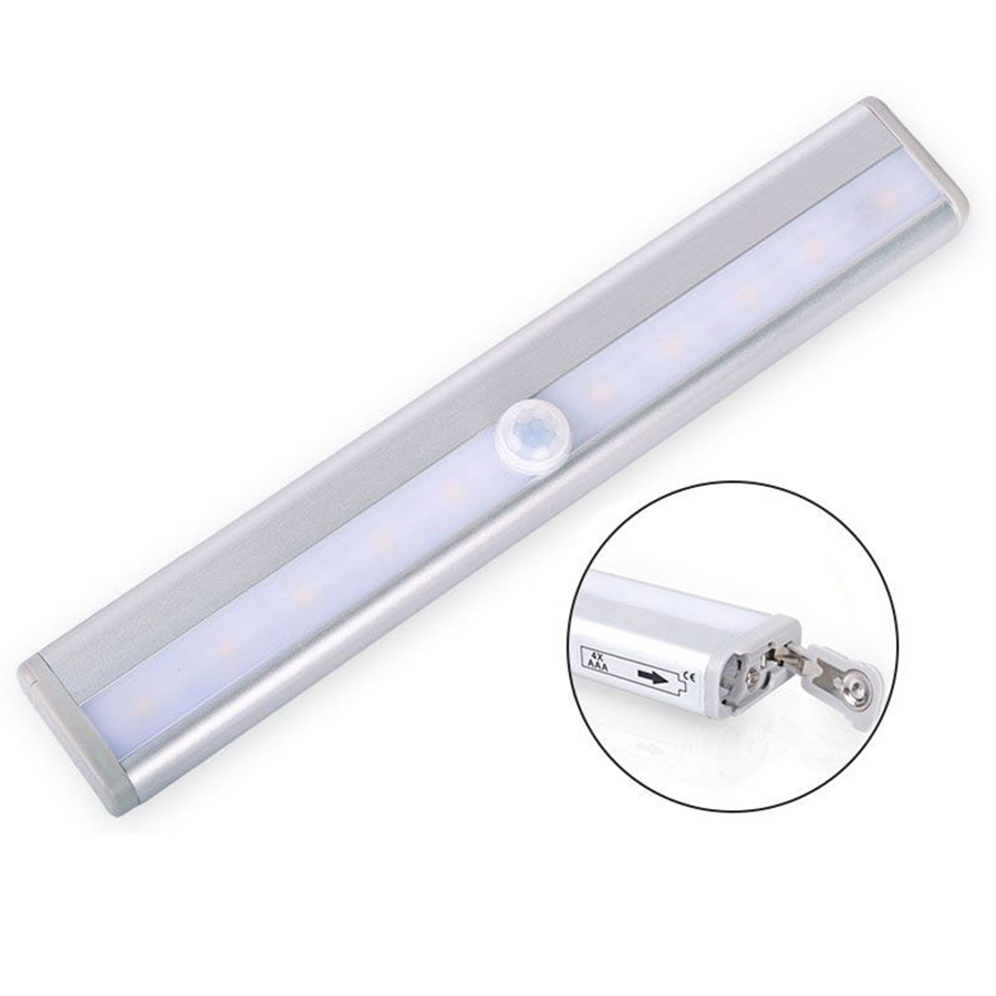 10 Led беспроводной под шкаф свет Usb Перезаряжаемый Pir датчик движения светодиодные фонари