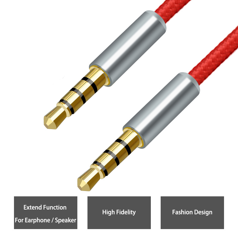 Jianhan Лучшая цена позолоченный 3,5 мм 4-полюсный аудио aux аудио кабель для автомобиля Aux
