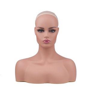 2019 New arrival PVC Half Body Double Shoulder Mannequin Heads for Display Wigs