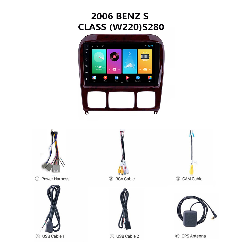 Car console Car Stereo Navigation Digital Slide Touchscreen Car DVD Radio Receiver 9 inch For BENZ S CLASS (W220 ) S280 2006