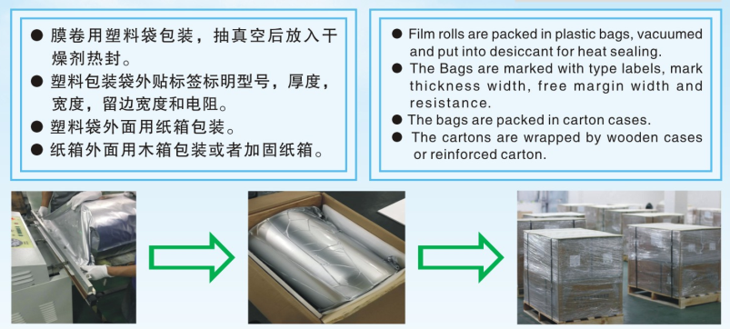 Zn-Al metallized thin film roll for capacitor 2.7um 2.8um 2.9um