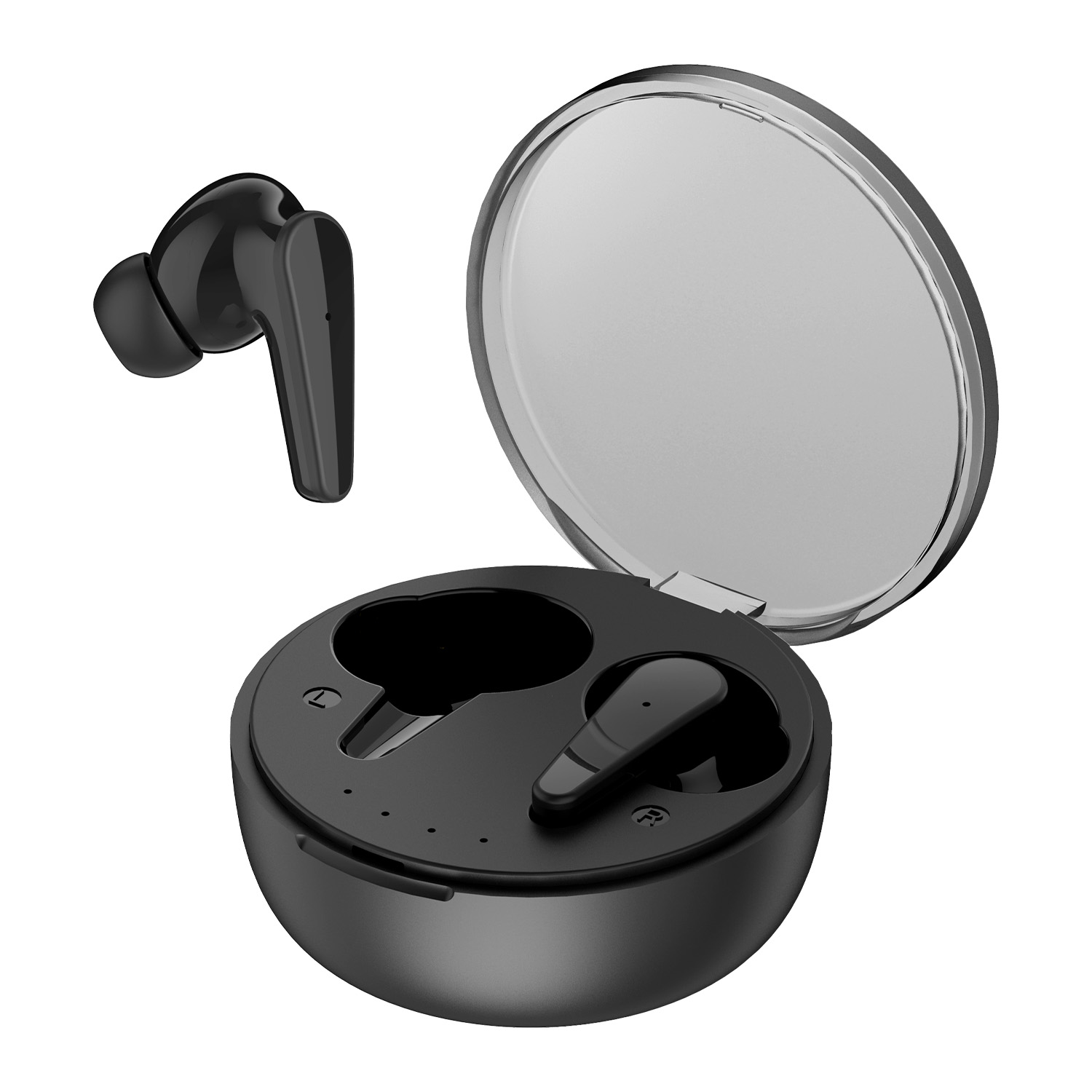 蓝牙耳机免提耳塞带麦克风 - buy round transparent wireless tws