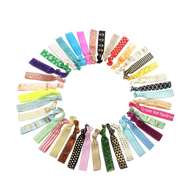 Оптовая продажа эластичных резинок для волос с принтом логотипа на заказ