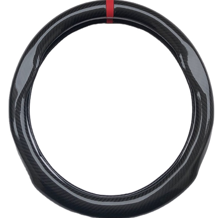 Чехол для руля автомобиля, популярный Противоскользящий чехол из углеродного волокна и кожи для автомобильного руля