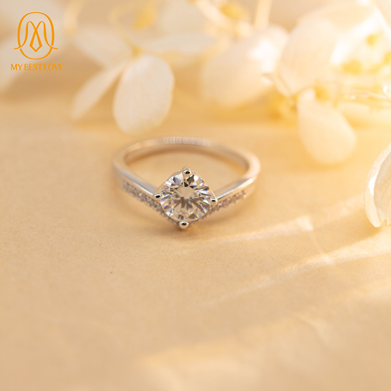 AAA Gems Pure Silver Moissanite Ring S925 Silver Jewelry Sterling Silver Rings for Women Clearance
