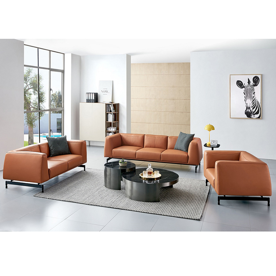 Черный металлический каркас, оранжевый модный дизайн, набор диванов для офиса, общественных помещений