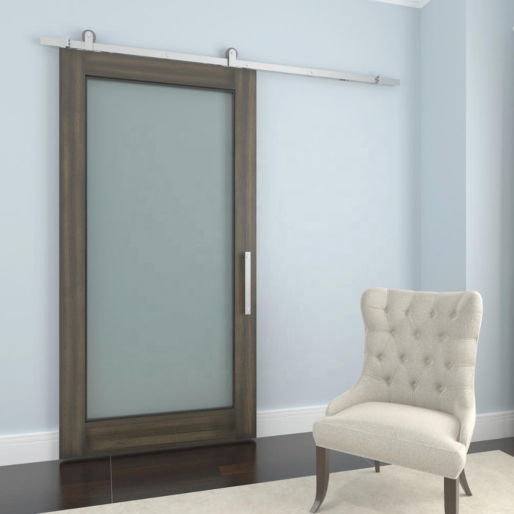 Glassato interno scorrevole di vetro hotel Barn Door con hardware Lucido Temperato Satinato o Trasparente