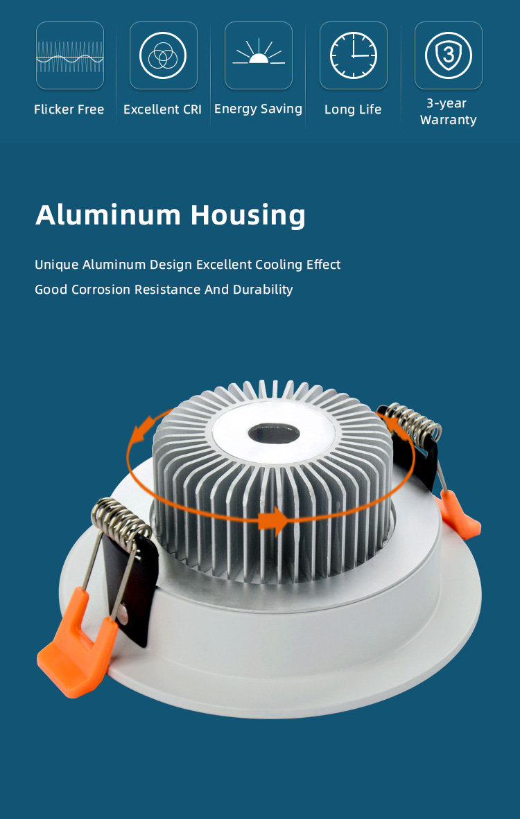 Dimmable CCT Change Australia Standard Recessed Downlight Housing Cylinder Light Slim Led Downlight