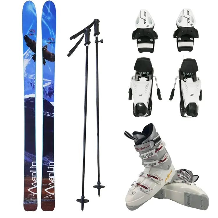 Ski set. Лыжный инвентарь. Горные лыжи инвентарь. Горнолыжное снаряжение. Экипировка для горных лыж.