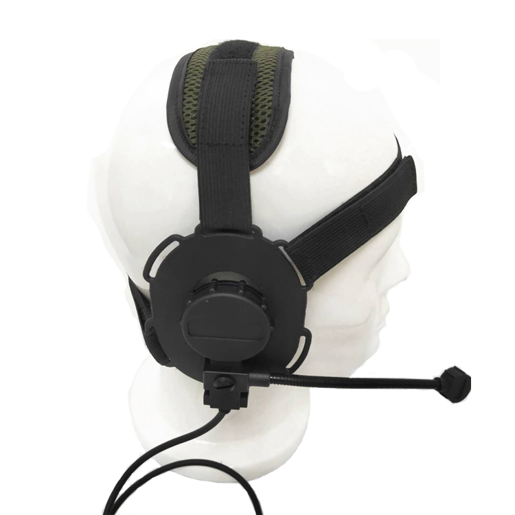 Z Tactical Military Headset zBowman Throat Mic Dual Headphone Paintball Sniper