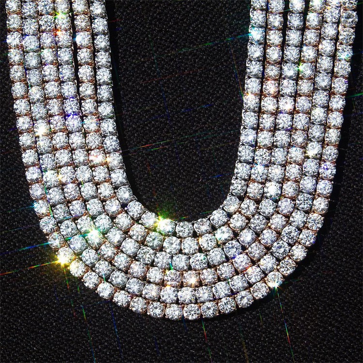 AAA Gems Different Sizes VVS Tennis Chains Necklace  Moissanite Tennis Link 925 Moissanite Tennis Chain VVS Diamond Chains