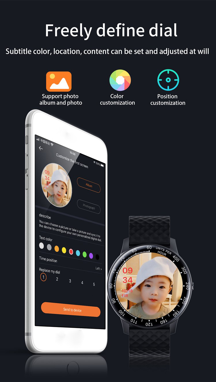 H30 relógio smartwatch 2020, pulseira inteligente, personalizável, álbum, touch screen, bt, fitness, relógio, smartwatch, h30