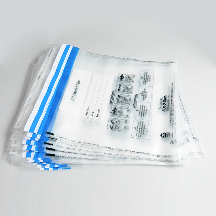 Tamper Evidence Bags With Barcode And Serial Number Bank Money Coin Deposit Change Security Bags