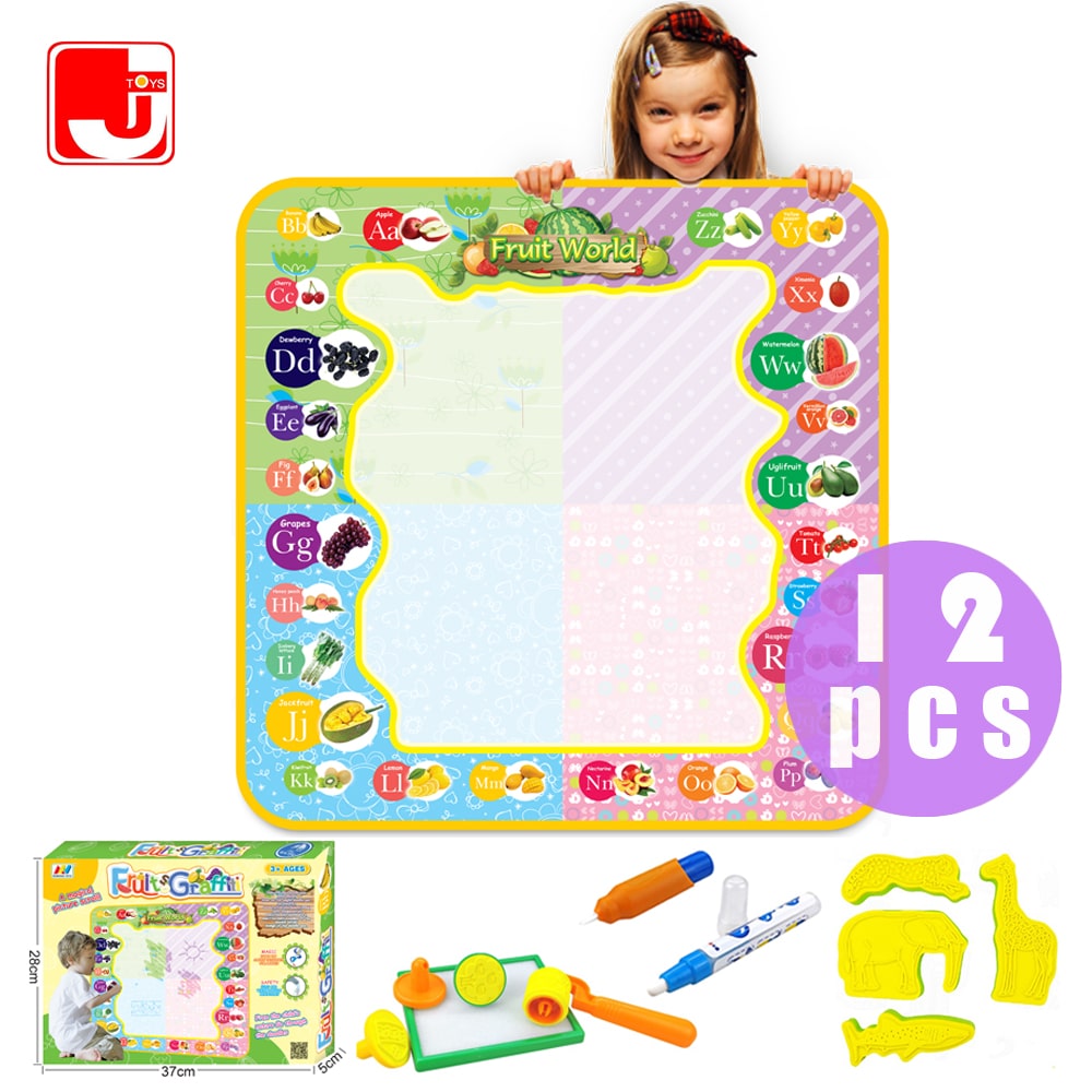 Eco-friendly Drawing board toy Fruit Pattern Silicone Magic Doodle Children Cloth Mat for Kids