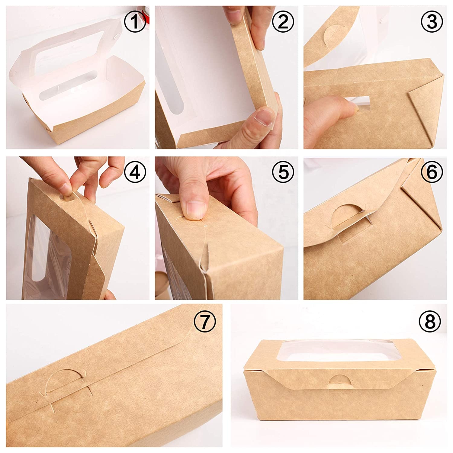 Noodle box, Salad Disposable Packing, Kraft Paper Lunch Box, Disposable Kraft Custom Paper Lunch Box