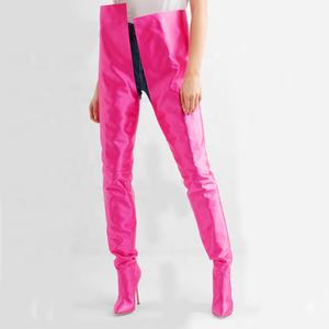 pink thigh high boots