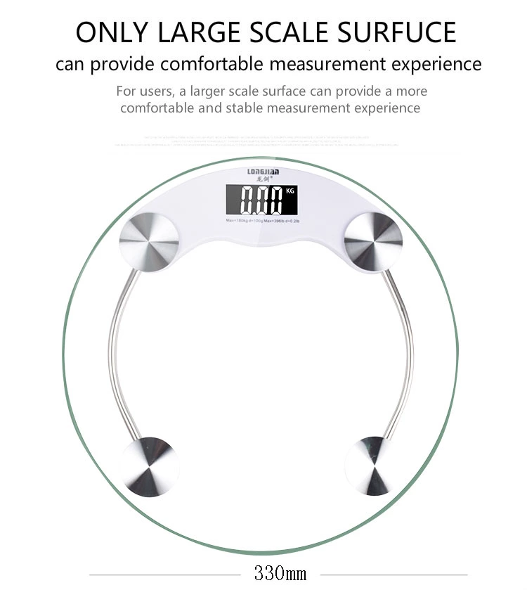 Hot sale Digital Body Scale 180KG/396LB personal Glass Fat High Quality Customizable Round Bathroom Electronic Scale