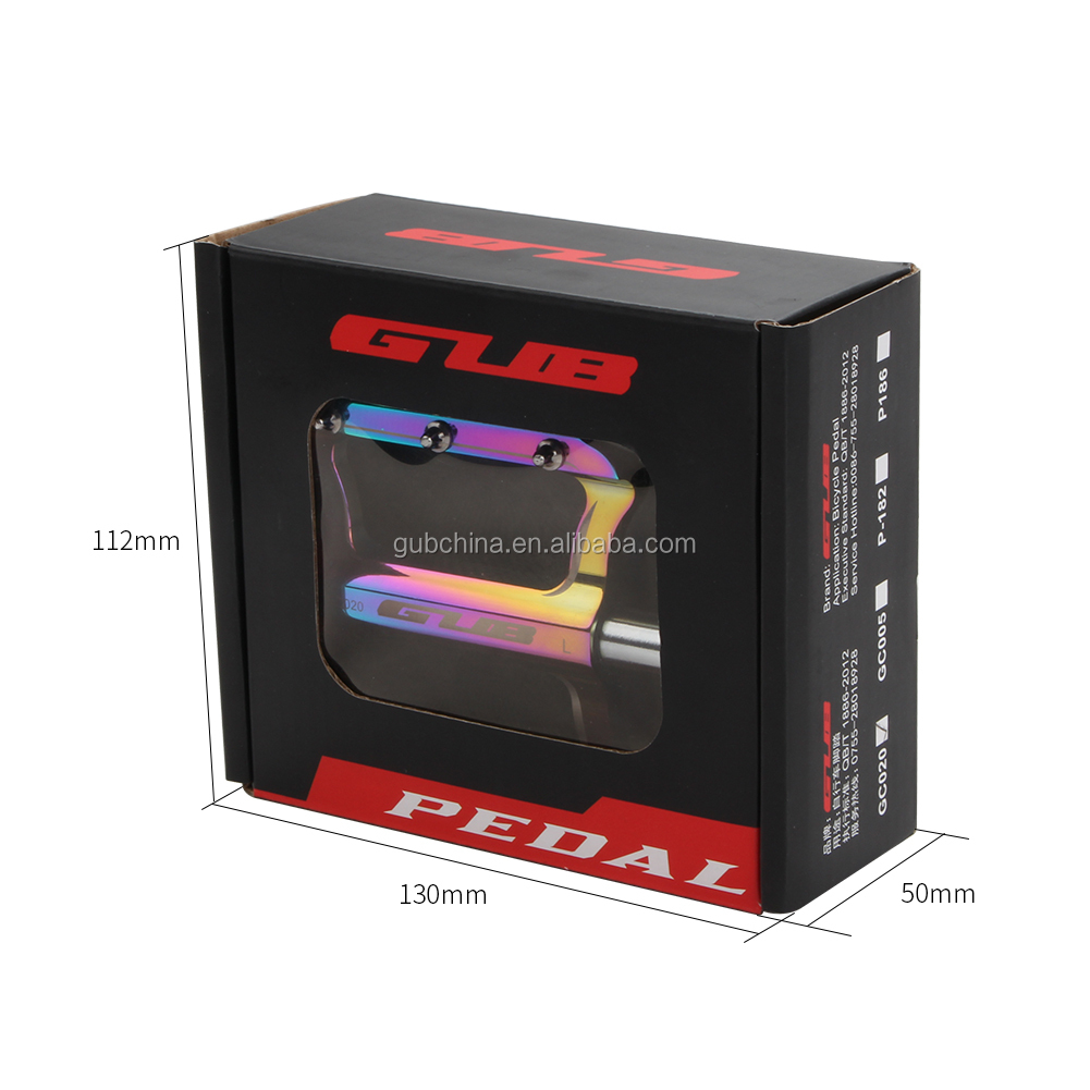 GUB GC-020 Colorful MTB Ultralight Bike Bicycle Pedals Mountain Road Bike Pedal Cycling Aluminum Alloy Rainbow Pedal