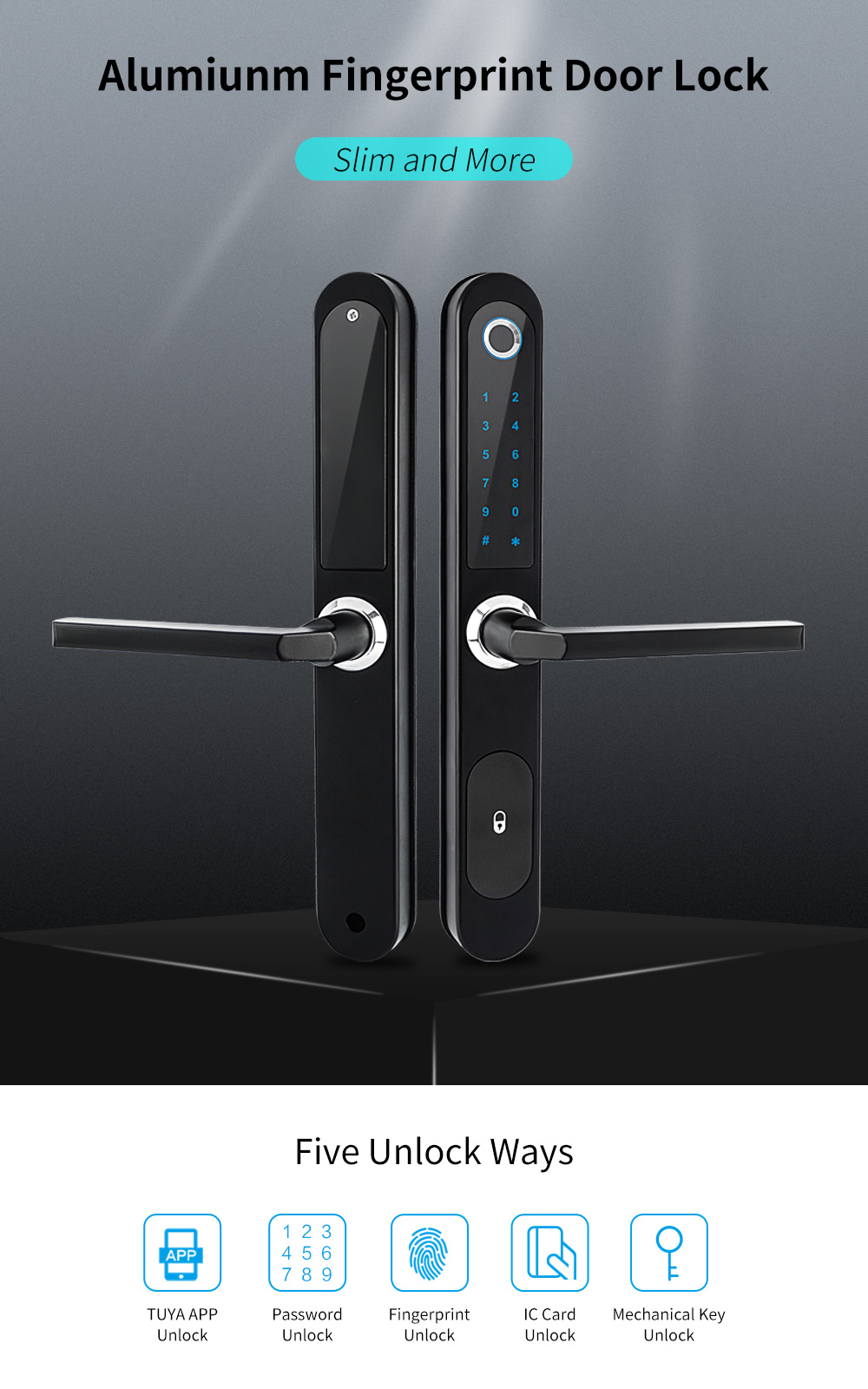 防水指纹tuya智能锁玻璃陷害门 - buy tuya smart lock tuya door