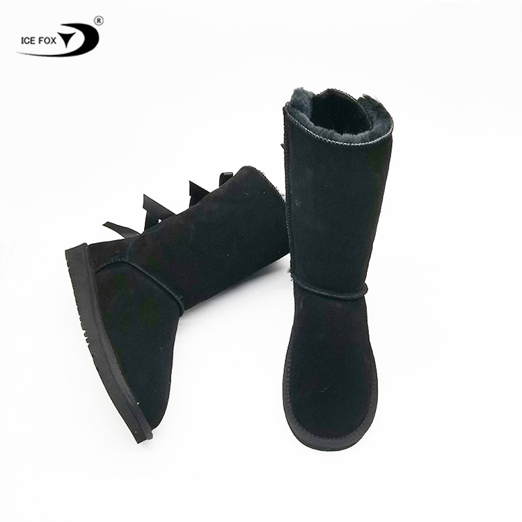 Прямая продажа с фабрики, оптовая продажа, модные зимние высокие сапоги, женские зимние сапоги с бантом