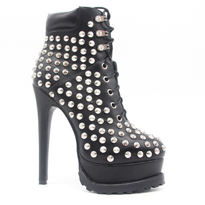 钻石镶嵌踝靴与高跟鞋的女士女装秋冬踝靴