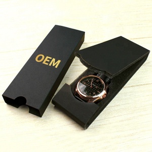 MY-01Hot Selling Luxury Folded Black Watch Box Display packaging BOX Custom Logo OEM watch box