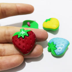 wholesale big size colored shank strawberry shape abs baby clothes buttons