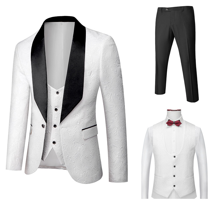 Оптовая продажа, модные мужские костюмы из 3 предметов, деловая повседневная одежда, свадебные платья для жениха, куртка + жилет + брюки, большие размеры