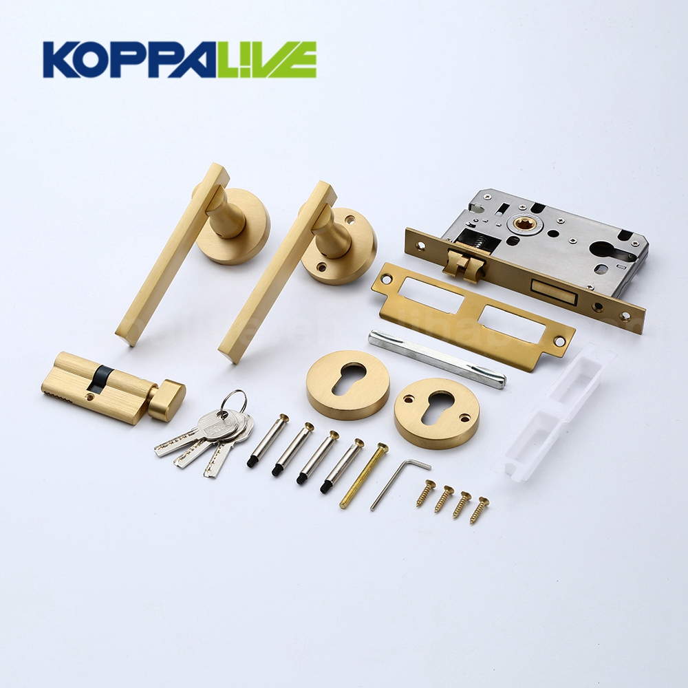 Modern home safety sliding door handle industrial brass mortise lever entrance door lock