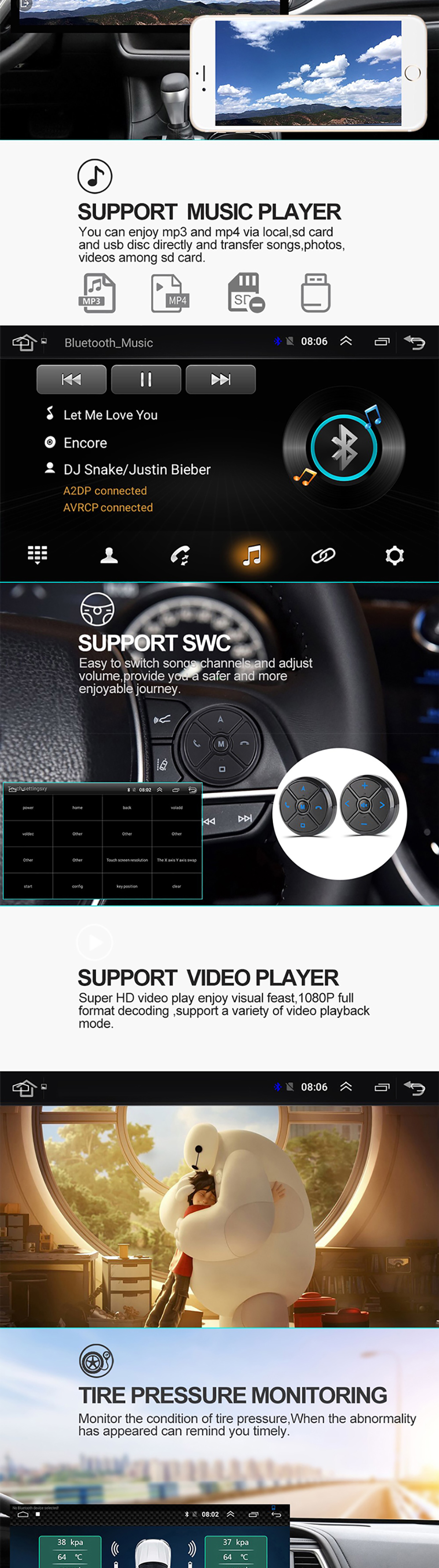 Android Car Video 2+32G 10 Inch Multimedia Bluetooth Car Radio Touch Screen Navigation For Honda Accord 7 Generation 2003-2007