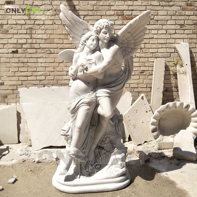 特注大型フィギュア像 白大理石彫刻 OEM 古代ギリシャの天使彫刻