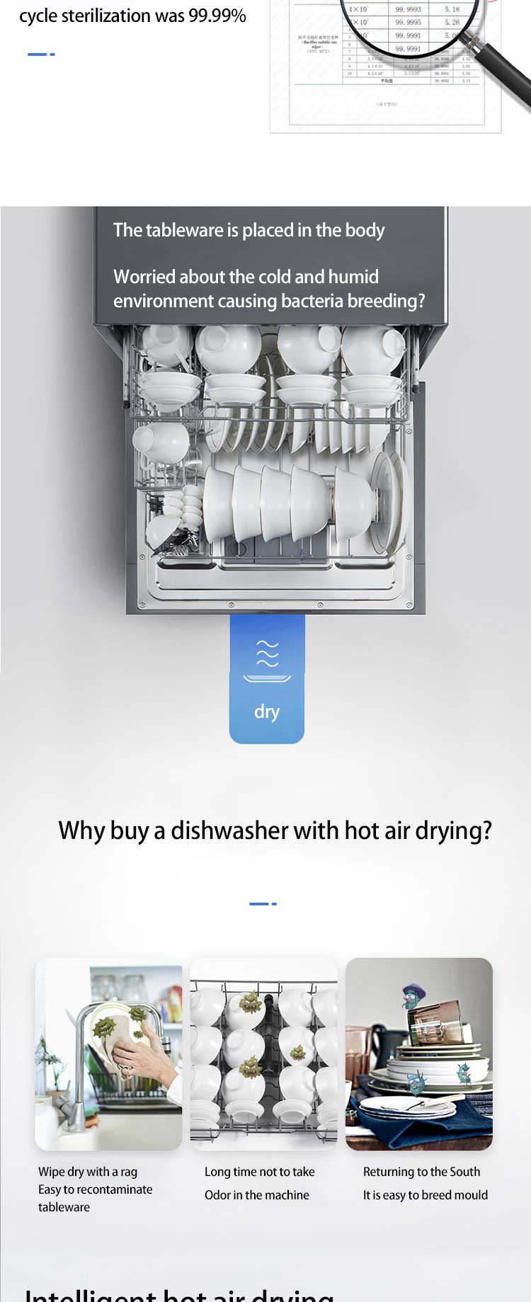 Sky mirror embedded household automatic intelligent dishwasher washing dishes 8 sets