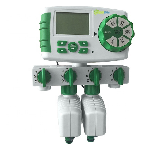 Automatic 4-Zone Irrigation System Watering Timer, Complete Yard Watering Kit