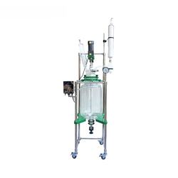 Customizable double layer high borosilicate 20l jacketed glass reactor