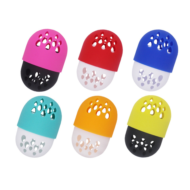 Makeup Puff Powder Beauty Blend Case Holder Silicone Travel Capsule Makeup Sponge Holder